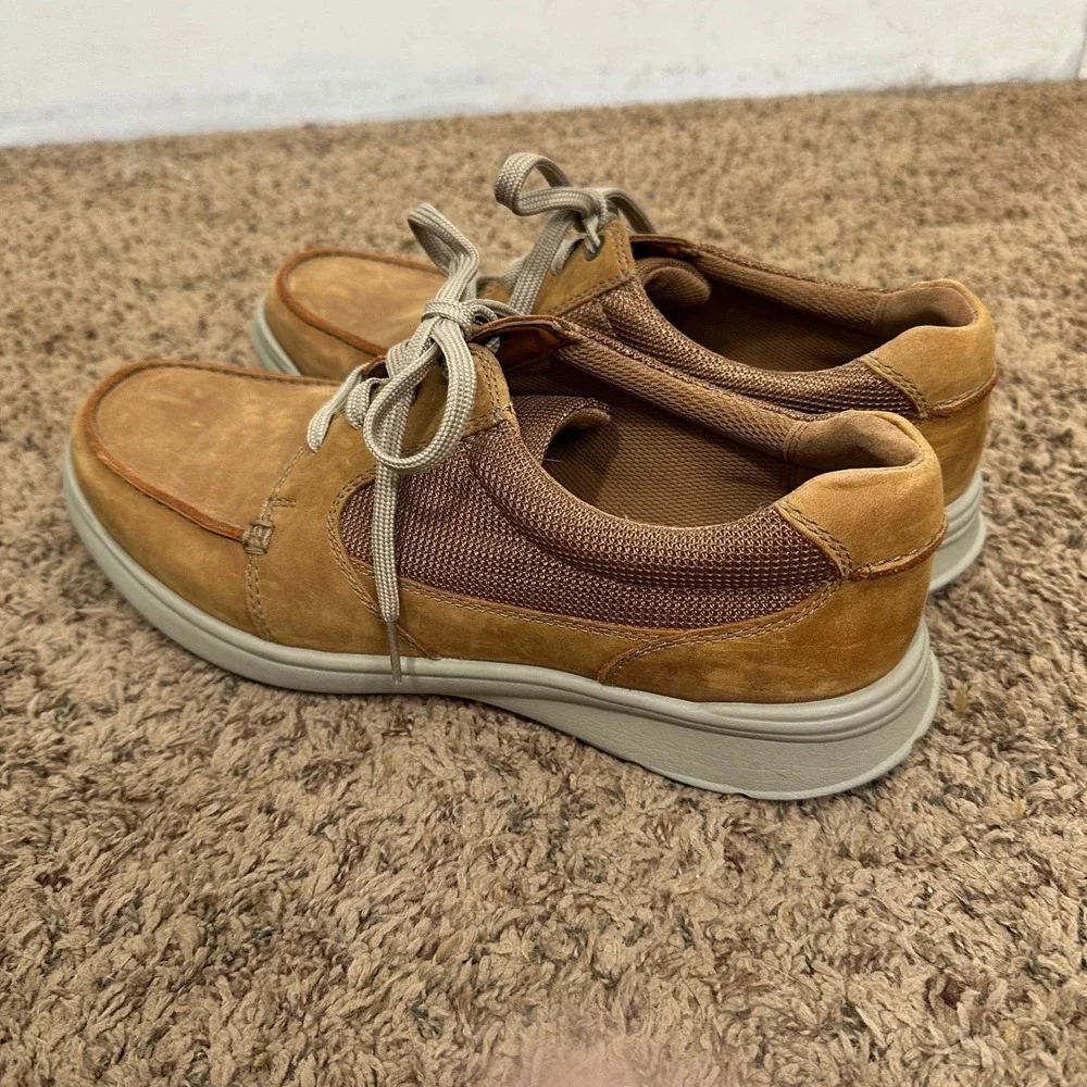 Clarks Collection Mens 12 M Tan Nubuck Mesh Moc Toe Boat Shoes 261486517110
